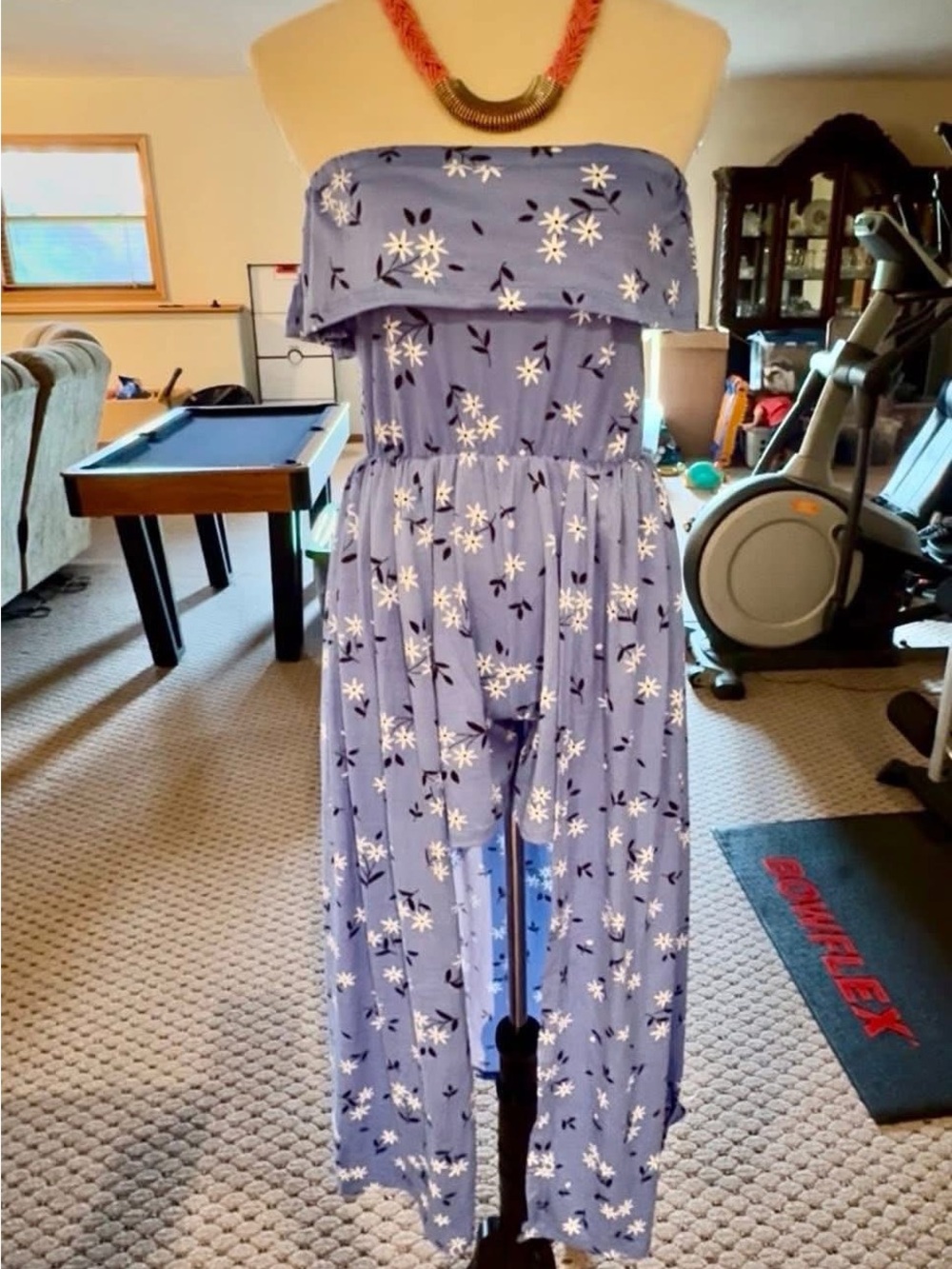 Strapless Lavender Floral Jumpsuit